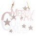 Χριστουγεννιάτικο Μεταλλικό "Merry Christmas" Ροζ με Αστέρια (17cm)